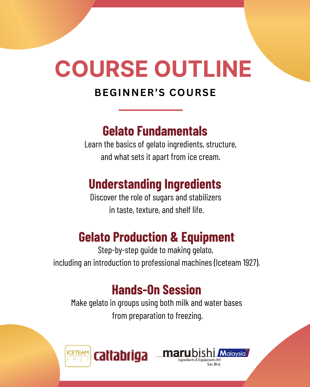 Gelato Beginner's Course (2 days)