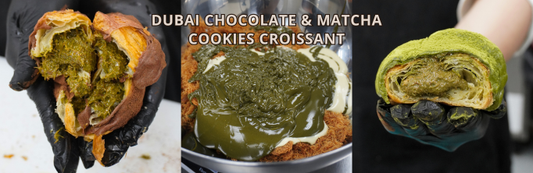 Dubai Chocolate & Matcha Cookie Croissant