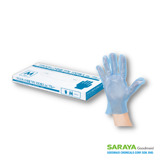 Saraya - Smart San Plastic Gloves TPE Blue