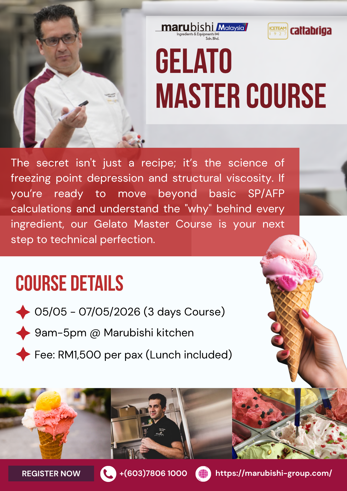 Gelato Master Class by Chef Giacomo (3 days)