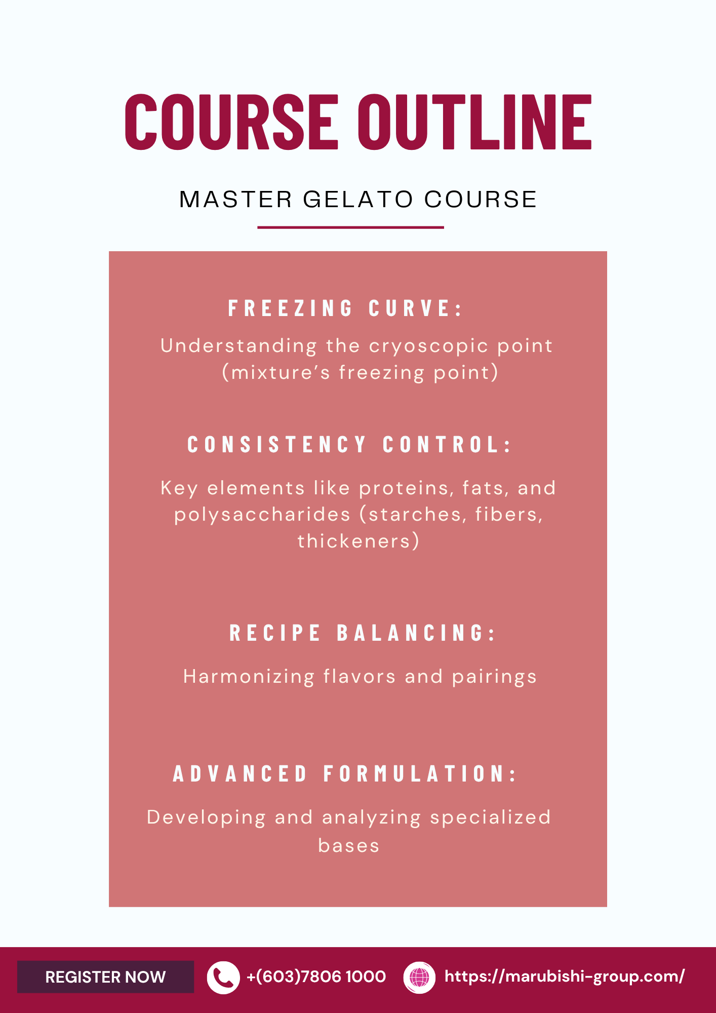 Gelato Master Class by Chef Giacomo (3 days)